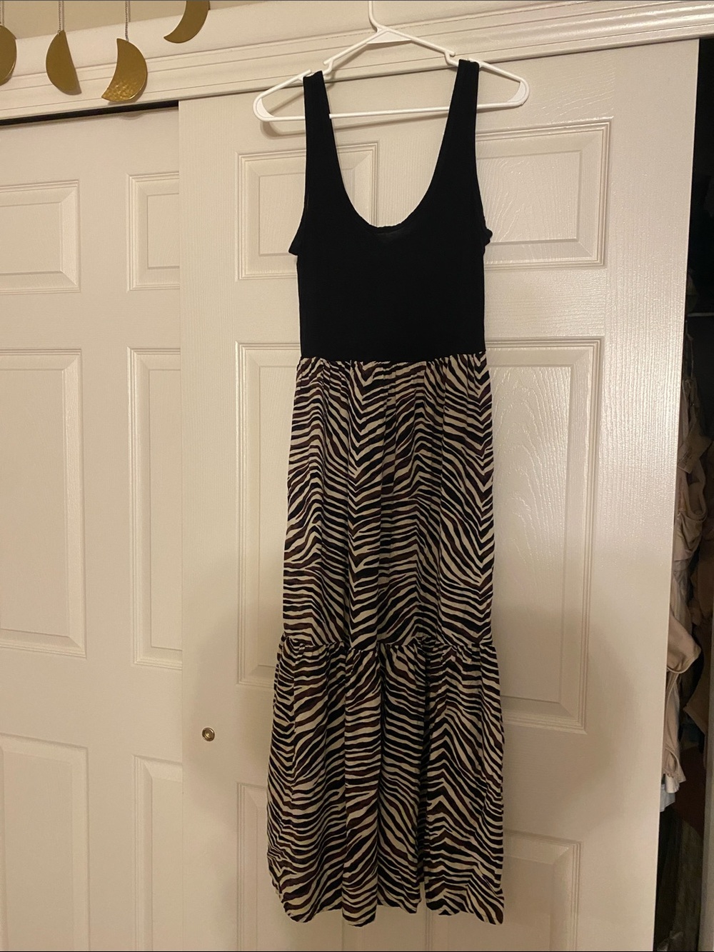 Black Tank Top Zebra Print Maxi Dress - Maurice’s